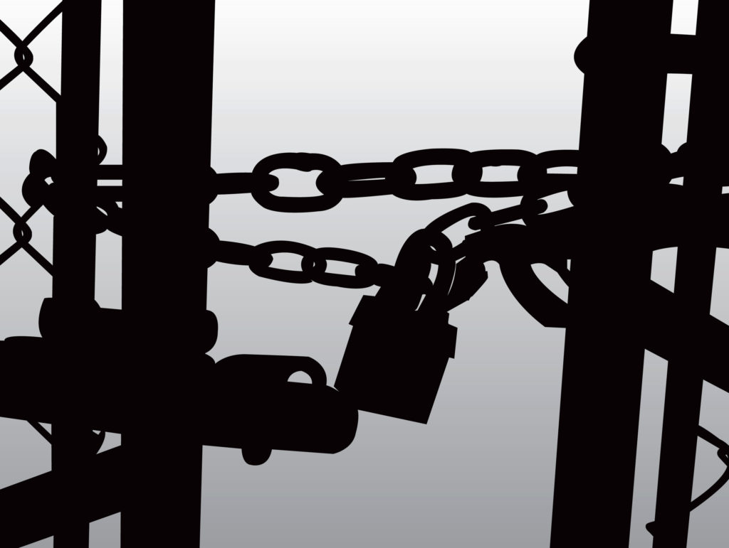 Security gate locked